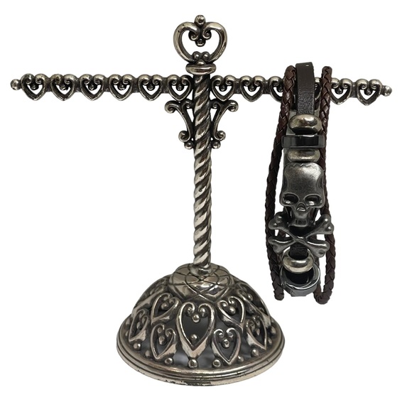 Steeltime ☠︎︎ Skull + Crossbones Braided Multi Wrap Leather ☠︎︎
Black Brown ☠︎︎ - Picture 3 of 16